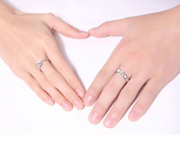 【Gold + Platinum】 1 Carat Six Nail Moissanite Diamond Ring